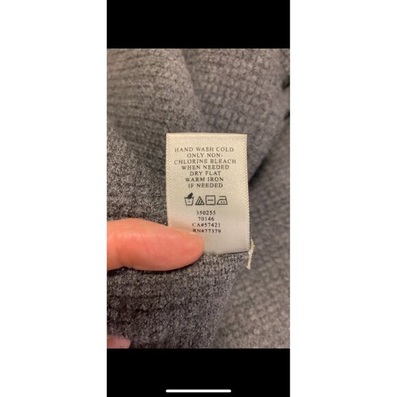 Gray Dolman Sleeve Extra Fine Merino Wool Open Front Cardigan Size M - Picture 6 of 8